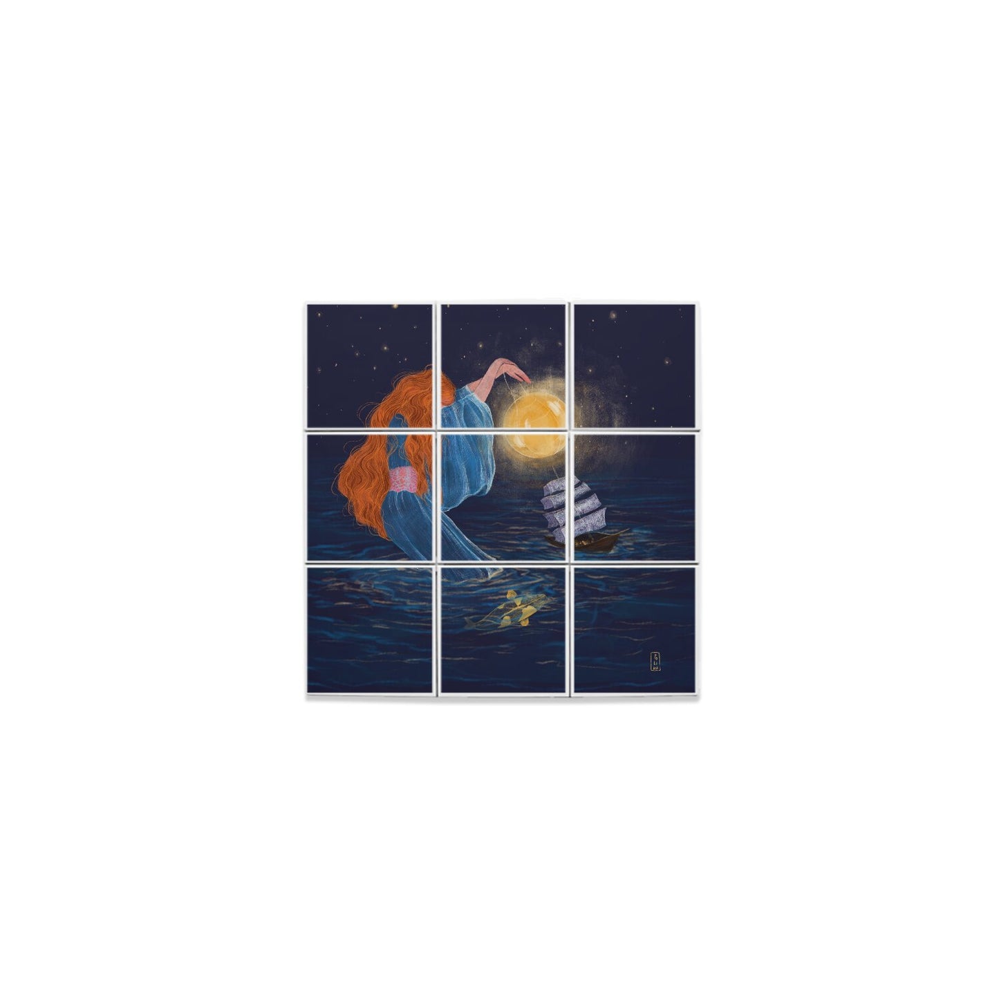 Ceramic Tiles - Dawn, Two Lovers, Night and Day