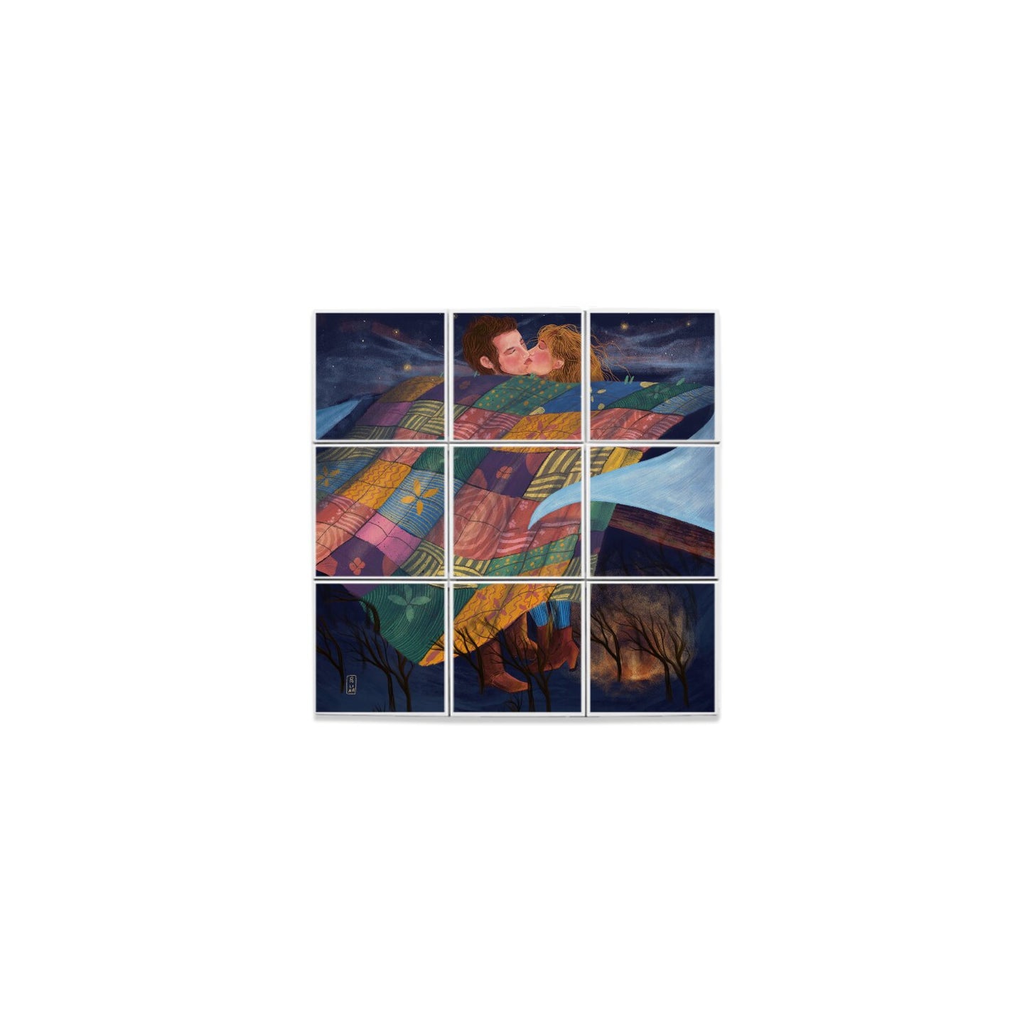 Ceramic Tiles - Dawn, Two Lovers, Night and Day