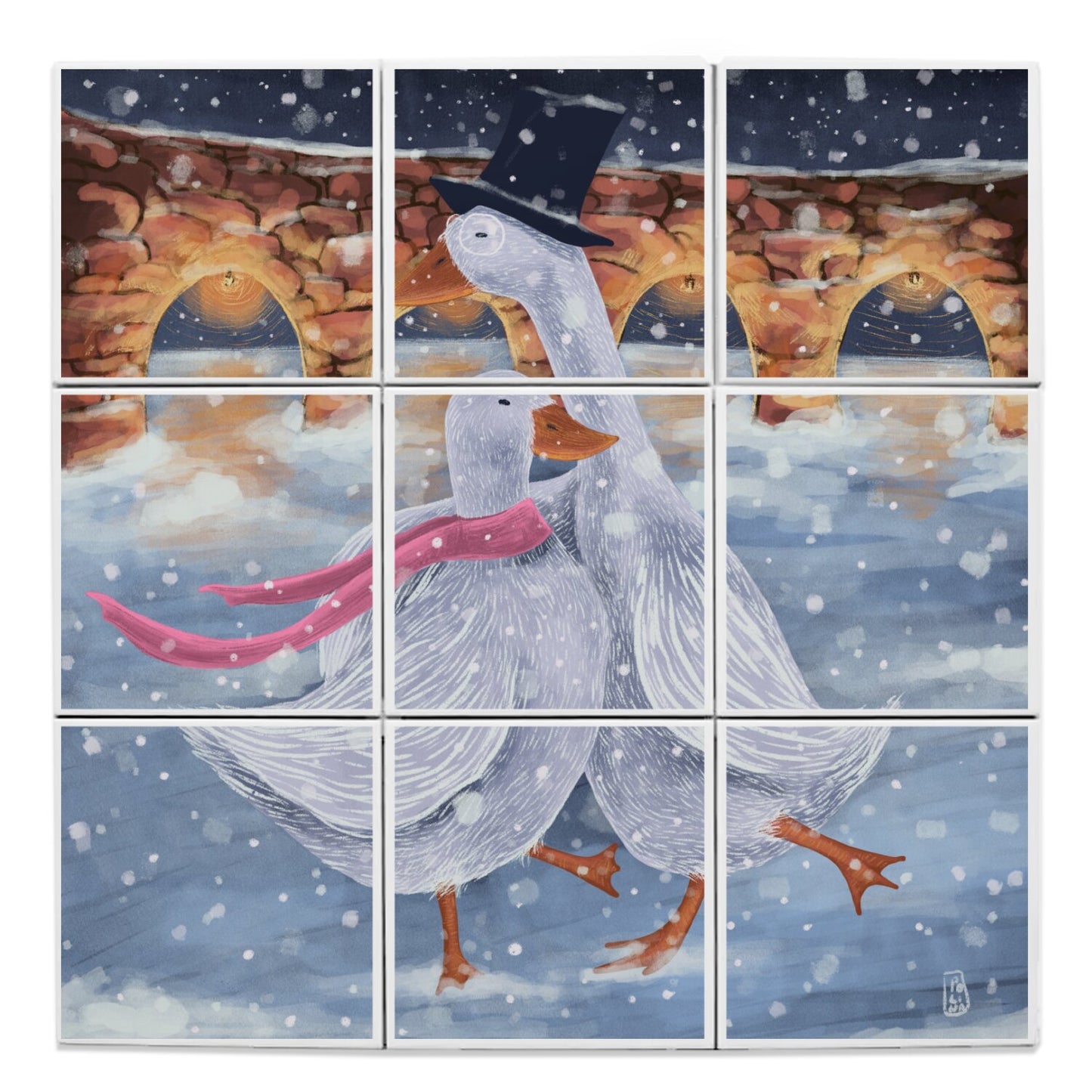Ceramic Tiles - Romantics at the ice rink