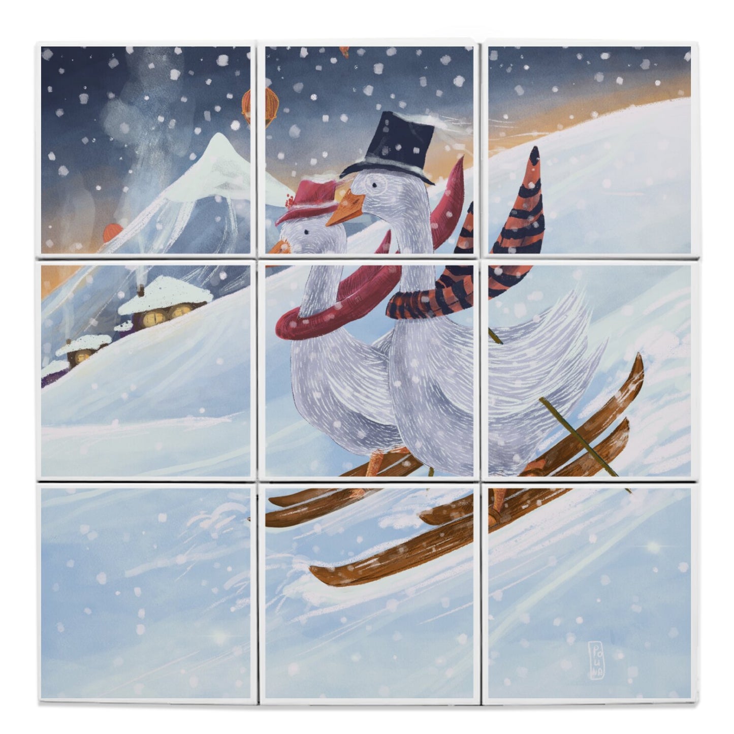 Ceramic Tiles - Skiing in the Mountains