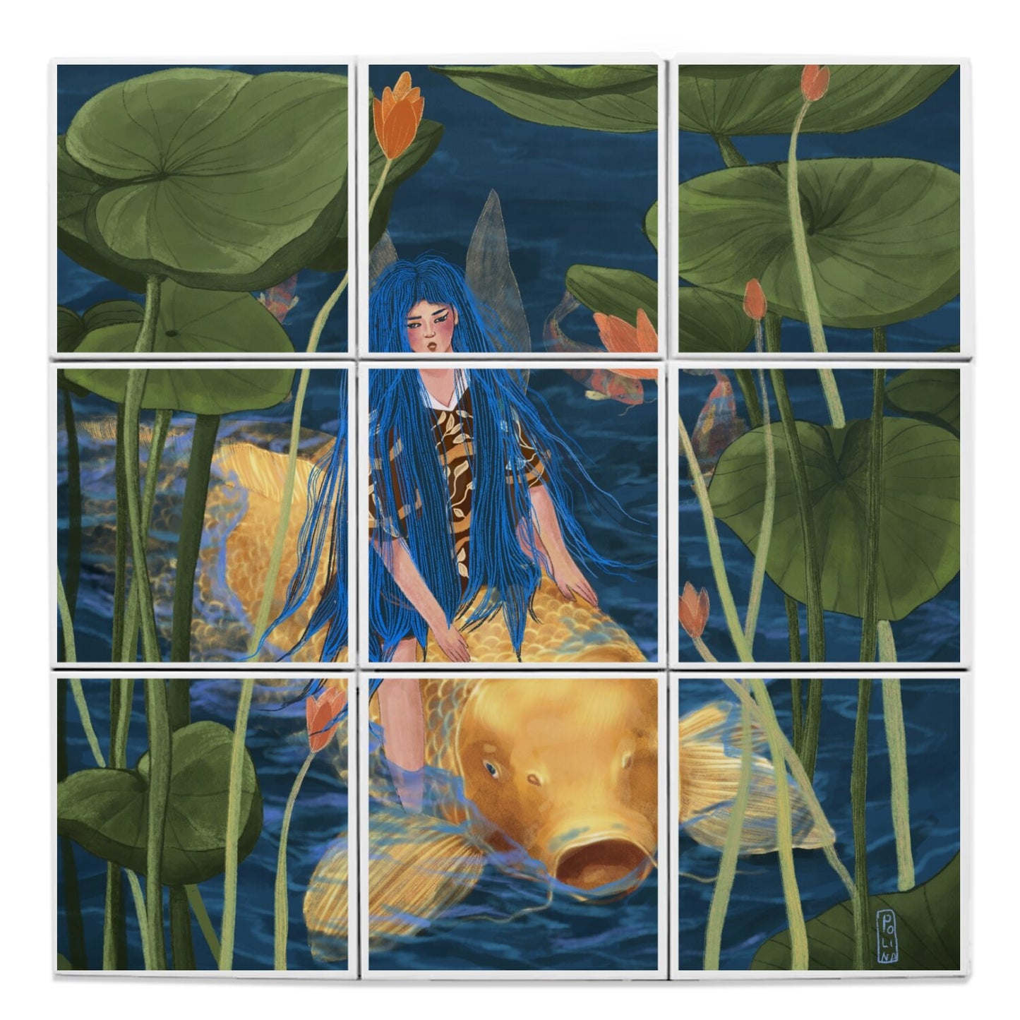 Ceramic Tiles - Dawn, Two Lovers, Night and Day