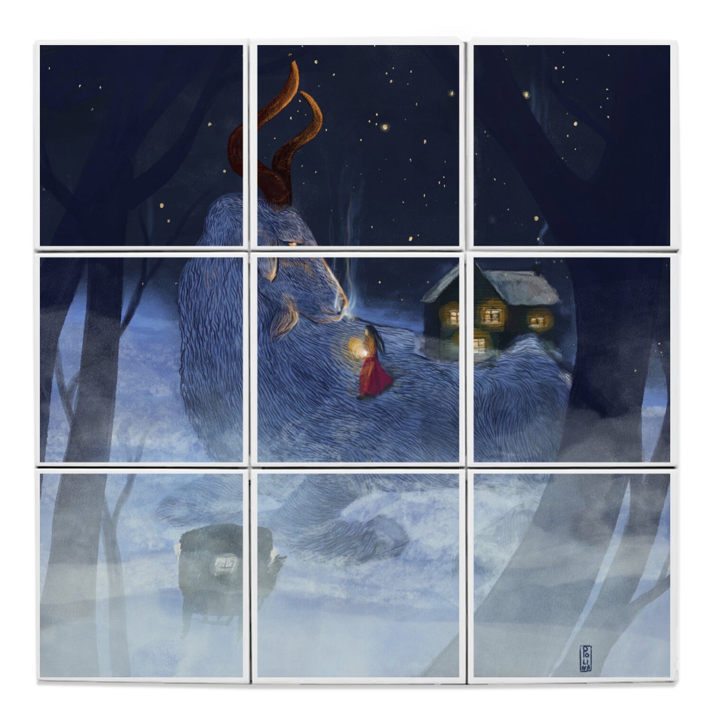 Ceramic Tiles - Dawn, Two Lovers, Night and Day